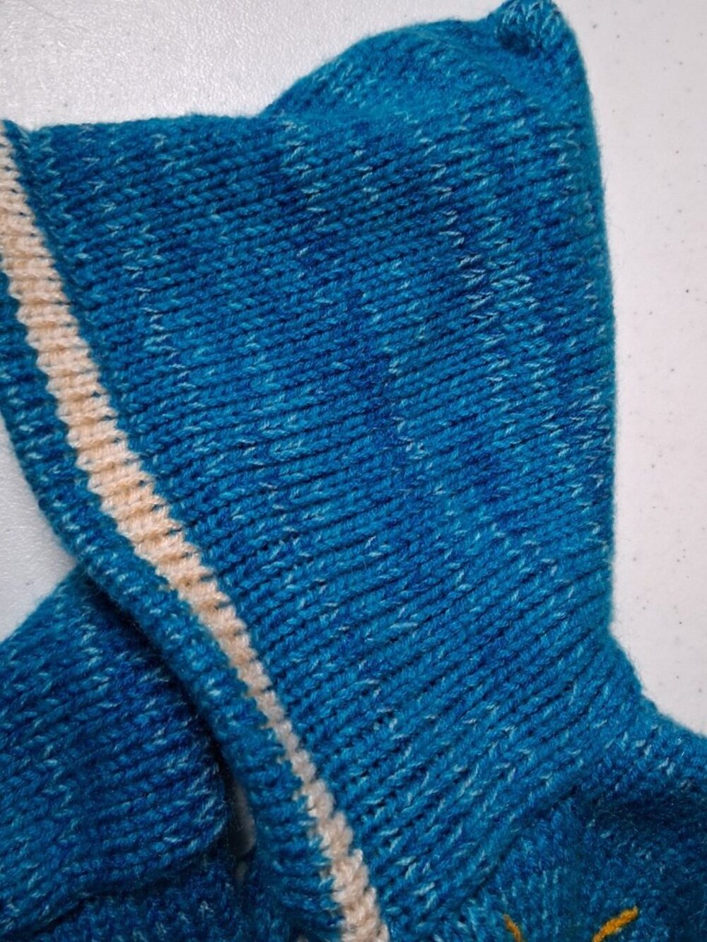 Hand Knit Peruvian Cardigan Sweater Kids Blue Mountain Sheep Sun Snail Zip - Picture 8 of 16